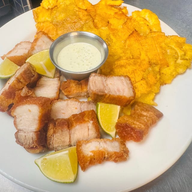 Crispy Pork Belly Chicharrón.