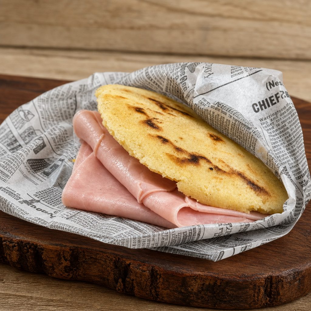 Ham and Cheese Arepa.