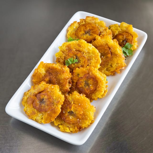 Fried Green Plantains (Tostones).